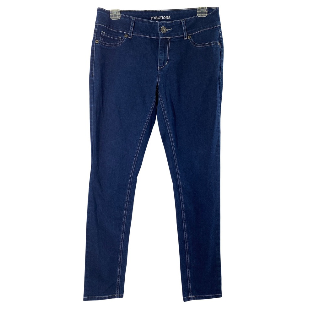 Maurices Jeans Womens Medium Short 30" W Blue Dark Wash Denim Skinny Stretch
